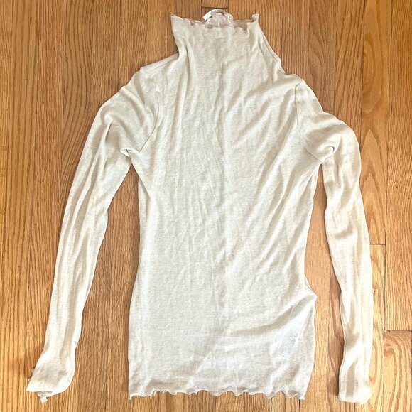 Zara - Scalloped Cotton Turtleneck - Picture 2 of 3